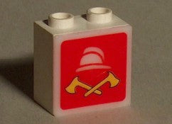 LEGO Valon päällyspalikka 1x2 palomerkki 2384pb08