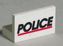 LEGO Sileä kulma 1x2 alleviivatulla POLICE-tekstillä 4865pb02