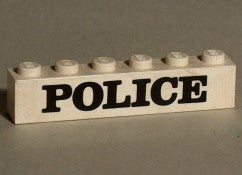 LEGO 1x6 Peruspalikka Police-teksti leveillä kirjaimilla 3009pb22