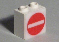 LEGO Valon päällyspalikka 1x2 kielletty ajosuunta 2384pb05