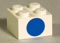 LEGO 2x2 Peruspalikka Sininen ympyrä 3003pb02