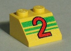 LEGO 2x2 Vino Numero 2 vihreillä taustaviivoilla 3039pb05