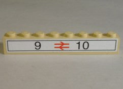 LEGO 1x8 Peruspalikka Numeroilla 9 ja 10 3008pb059