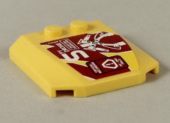 LEGO Kiilapalikka 4x4x⅔ Viistetty SPY DRONE-kuviolla 45677pb023