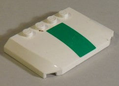 LEGO Kiilapalikka 4x6 Viistetty vihreä viiva 52031pb020