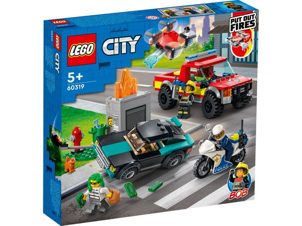 LEGO 60319 City - Sammutustehtävä ja poliisin takaa-ajoyksikkö