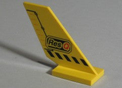 LEGO 2x3 Takasiipi sileä ResQ-kuviolla 6239pb03