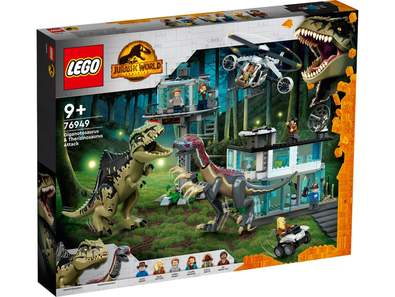 LEGO 76949 Jurassic World - Giganotosauruksen ja Therizinosauruksen hyökkäys