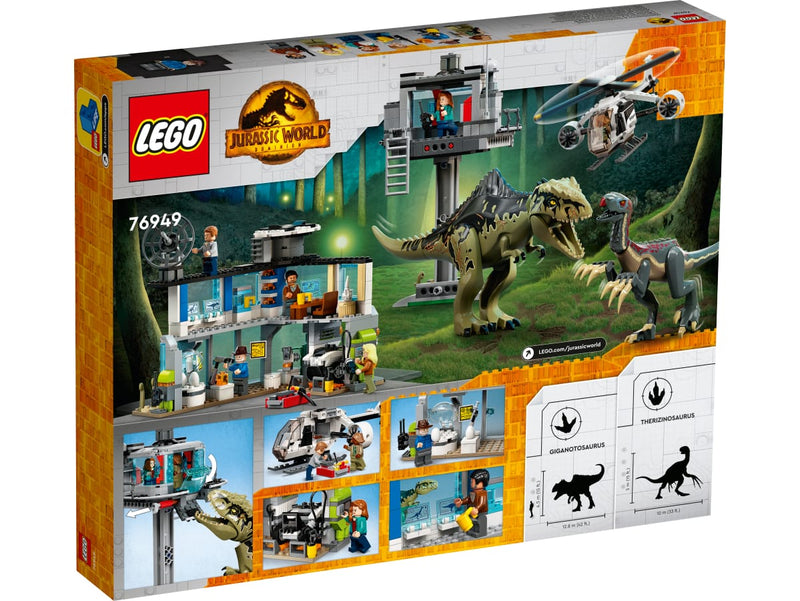 LEGO 76949 Jurassic World - Giganotosauruksen ja Therizinosauruksen hyökkäys