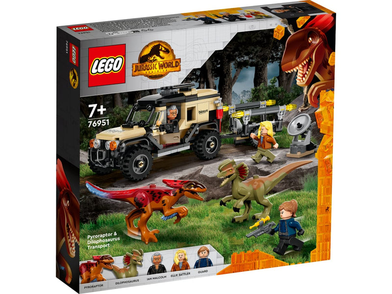 LEGO 76951 Jurassic World - Pyroraptorin ja Dilophosauruksen kuljetus