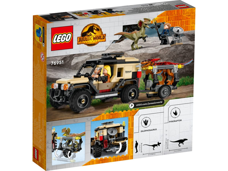 LEGO 76951 Jurassic World - Pyroraptorin ja Dilophosauruksen kuljetus