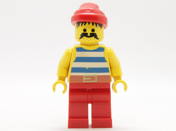 Pirate Blue / White Stripes Shirt, Red Legs, Red Bandana, pi076