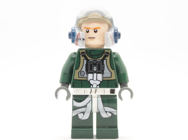 Rebel Pilot A-wing (Open Helmet, Dark Green Jumpsuit, Frown / Scared) (Arvel Crynyd), sw0437