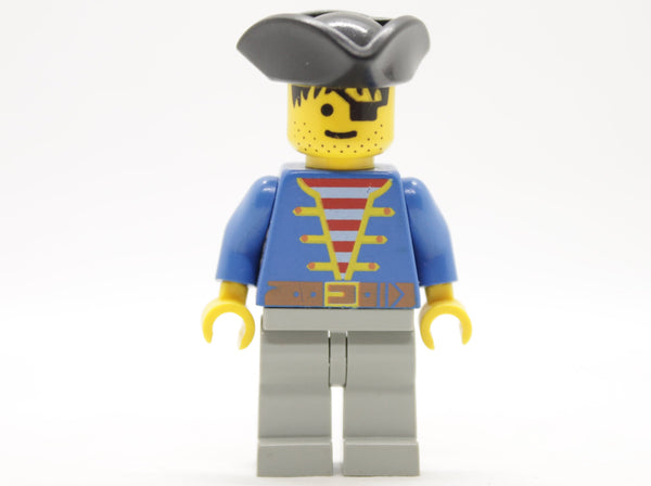Pirate Blue Jacket, Light Gray Legs, Black Pirate Triangle Hat, pi005