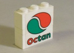 LEGO 2 kpl 1x3 + 1 kpl 1x3 litteä Octan-logo BA06pb07