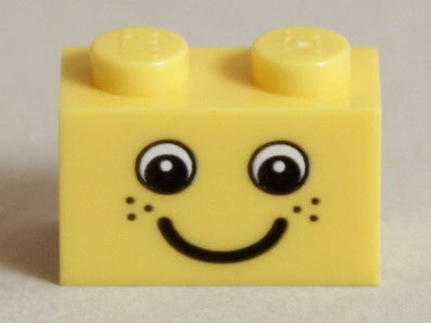 LEGO 1x2 Peruspalikka Hymynaama pisamilla 3004pb085