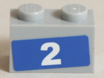 LEGO 1x2 Peruspalikka Numero 2 3004pb079