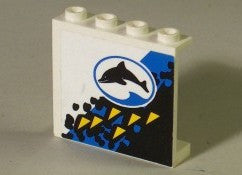 LEGO Seinäke 1x4x3 delfiinikuvio vasen 4215pb21L
